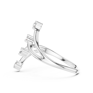 Ensemble de bagues minimalistes en diamants de laboratoire taillés, or blanc 18 carats plaqué rhodium, pour fiançailles, cadeau de la Saint-Valentin, événement glamour, usage quotidien, femme - Product Image 3