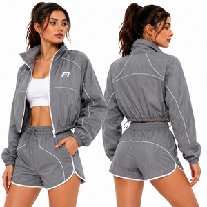 OEM Wholesale Nylon <b>Running</b> Shorts Sets <b>Reflective</b> Windbreaker Lightweight Water proof <b>jackets</b> Shorts Sets men's <b>jackets</b> - Product Image 1