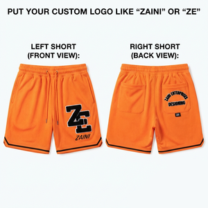 <b>Men</b> Front Mesh <b>Shorts</b> Premium 120g Cotton Breathable Quick Dry Athletic Training <b>Shorts</b> Custom Side Pockets <b>Orange</b> Black Trim - Product Image 1