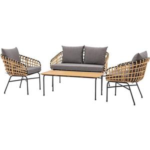 Ensemble de jardin d'extérieur, canapé en corde tressée à la main, table basse, mobilier de patio, sièges modernes pour cour - Product Image 2