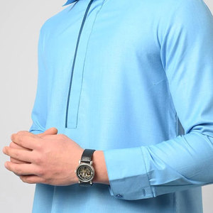 Thobe émirati de luxe noir, Kandura traditionnel, vêtement arabe élégant pour homme, Jubba douce et respirante, thobe/thawb moderne - Product Image 6