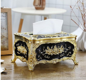 Porte-mouchoirs en bronze de style vintage avec des sculptures d'éléphants complexes, pour une décoration intérieure coordonnée, disponible à prix de gros - Product Image 2