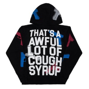 Sudadera con Capucha de Algodón 100% de Primera Calidad, Sudadera Urbana Gruesa para Hombre con Estampado 'THAT'S A AWFUL LOT OF COUGH SYRUP' - Product Image 4