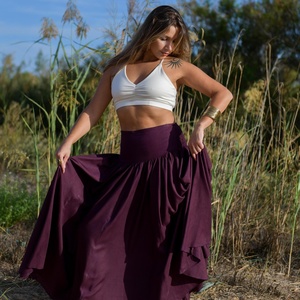 Falda Maxi de Cintura Alta, de Algodón y Rayón, Fluida, para Bailar, con Tela Ligera y Estilo Bohemio Informal - Product Image 2