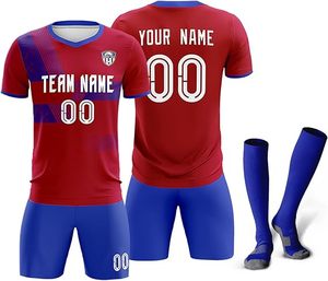 Conjunto de Uniforme de Fútbol Personalizado por Sublimación, Camiseta Amarilla y Azul con Cuello en V, Manga Corta, para Hombre, Resistente al Agua y Ecológico - Product Image 5