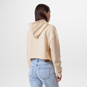 เสื้อครอปฮู้ดดี้ผู้หญิง ผ้าฟลีซนุ่ม เสื้อสเวตเชิ้ตแขนยาว สไตล์ลำลอง สตรีทแวร์ ทรงหลวม ปรับได้ด้วยเชือกผูกที่ฮู้ด แฟชั่นทันสมัย - Product Image 3