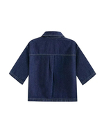 Ensemble denim pour femme, blazer à manches courtes avec poche et jupe taille haute, couleur unie, tenue décontractée printemps-été, ensemble jupe en denim