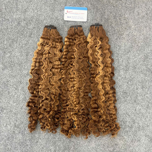 BEST SELL brown color weft hair extension steam burmese curly hair bundles Ready to Ship raw vietnamese hair - Product Image 6