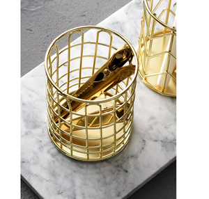 Gold finished Durable Brass pen Pencil Holder Wooden <b>Table</b> Desk Organizer office book desk & school desk Pen Holder - Product Image 5