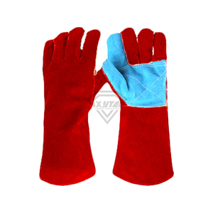 Custom Split Leather Welding Gloves Heat Resistant Safety Work Gloves Reinforced Palm Industrial Protective Gloves OEM - Product Image 2