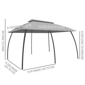 Gazebo in Metallo Beige 3x6 Metri con Rete Impermeabile per Cortile e Arredamento Esterno Villa - Product Image 6