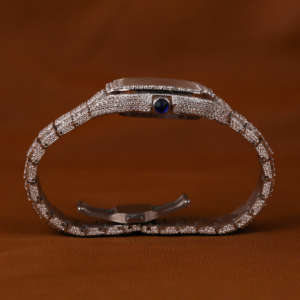 Montre en moissanite de qualité supérieure, sertie de diamants, avec bracelet en acier inoxydable de luxe pour homme, idéale pour les occasions spéciales et les réunions - Product Image 5