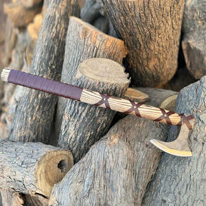 Hacha Vikinga Industrial Hecha a Mano, Hoja de Acero al Carbono, Mango de Madera, Estilo Nórdico, Herramienta para Camping y Caza, Inspirada en la Batalla Tradicional - Product Image 3