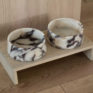Bol de service cylindrique en marbre travertin beige à base lourde, idéal pour bar et maison moderne – Nouveauté très demandée - Product Image 6