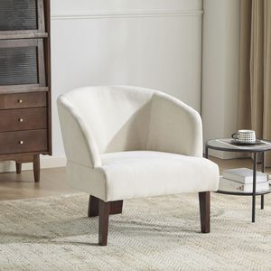 Sillón Moderno de Estilo Mid-Century para Sala de Estar, Dormitorio y Oficina, Respaldo Redondo, Patas de Madera, Sillón Suave - Product Image 2