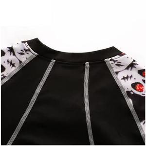 Camiseta de Manga Larga para Hombre, Negra con Estampado de Calavera Blanca, de Secado Rápido, en Poliéster - Product Image 6