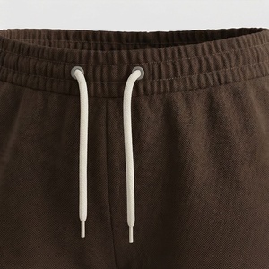 Ensemble de shorts en tricot marron pour femmes, 2 pièces, t-shirt à manches courtes col rond et shorts au-dessus du genou, vêtements de sport décontractés, printemps été - Product Image 5