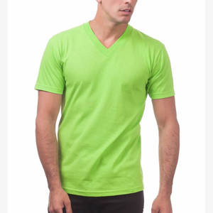 T-shirt pour homme à col en V, en coton, manches courtes, décontracté, basique, confortable, coupe régulière, tissu respirant, à porter au quotidien - Product Image 2