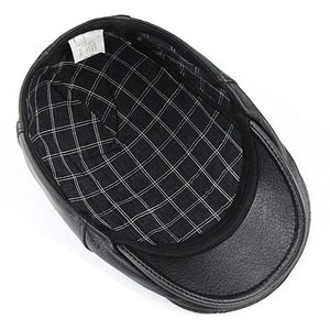Gorra Plana Unisex de Cuero Negro Transpirable, Estilo Ivy Newsboy, Diseño Inglés, Uso Casual, 56-58CM, Adulto, Cuatro Estaciones - Product Image 4