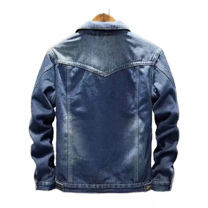 New 2024 Winter Clothing <b>Men's</b> Think <b>Jacket</b> for Autumn and Winter <b>Denim</b> <b>Jacket</b> <b>Men</b> 100% Cotton Made <b>Denim</b> <b>Jacket</b> OEM - Product Image 1