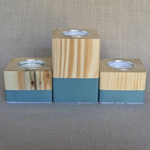 Porte-bougie en bois artisanal, support de bougie en bois naturel, décoration rustique pour la maison et centre de table, OEM/ODM - Product Image 2