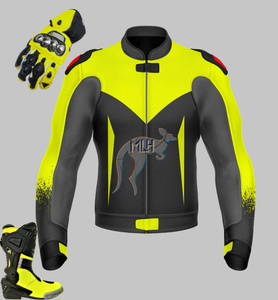 Leather <b>Racing</b> <b>Jackets</b> for Motorbikes Premium Quality Kangaroo Cowhide Milled Made in Pakistan Motorbike Wear Perforated - Product Image 1