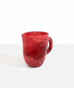 Modern <b>Ceramic</b> Red Resin <b>Mug</b> With Handle Handmade Artistic Design <b>For</b> Everyday Use Available at Worldwide Supply - Product Image 1