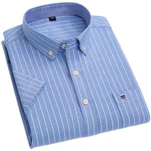 Nouvelle chemise décontractée bleue à la mode, style anglais, col montant, polo, t-shirts à carreaux, manches longues, chemises pour hommes - Product Image 2
