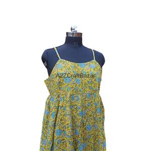 Vestido Midi Bodycon 100% Algodón, Cuello en V, Estampado Floral, Sin Mangas, Logotipo Frontal, para Mujer, para Fiestas en la Playa, Atuendos de Noche - Product Image 3