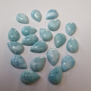 Cabochon de Larimar naturel poli en forme de poire 9x13 mm, pierre précieuse en vrac |   Fournitures de fabrication de bijoux personnalisables |   Fournisseur en gros - Product Image 4
