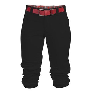 Pantalones de Béisbol Negros Personalizados – Cinturón Rojo y Pantalones de Uniforme de Equipo, Proveedor Fabricante OEM - Product Image 1