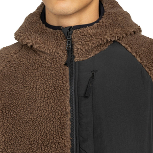 Wholesale Custom Full Zip <b>Sherpa</b> Fleece Jacket Winter Warm Trendy Oversized Fluffy Outerwear Contrast Chest Pocket <b>Sherpa</b> <b>Hoodie</b> - Product Image 6
