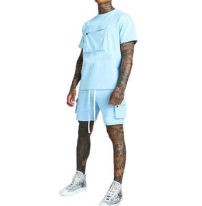 Custom-Made Men's Summer Casual Matching T-Shirt and Shorts Set Brand's Latest Fashion with Loose and <b>Rolled</b> Edges Summer Shorts - Product Image 1