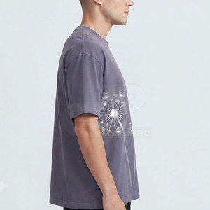 Camiseta con estampado reflectante para hombre, camiseta de algodón de primera calidad, informal, con cuello redondo, transpirable, ropa de calle, moda, uso diario, esencial - Product Image 5