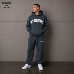 Meilleures ventes : Ensemble molletonné épais 300-500 GSM avec impression personnalisée en relief – Sweat à capuche et pantalon de jogging pour homme, style streetwear oversize - Product Image 3