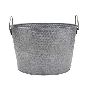 Macetas de Hierro Galvanizado de Diseño Exclusivo, Cubos para Plantas, Macetas con Asa, Decoración para el Hogar y el Jardín, Macetas Redondas - Product Image 1