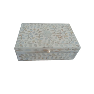 Caja de Joyería Vintage NEHA ENTERRISES con Incrustaciones de Hueso, Organizador de Almacenamiento Hecho a Mano, Diseño Único de Mosaico Artístico, Capacidad Personalizable para - Product Image 5