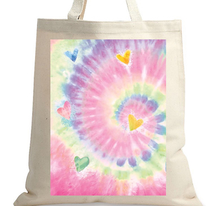 Heavy Weight Natural Printed Fashion Custom Logo Full Color Thick Tie Dye Canvas Cotton Tote <b>Bag</b> Letter Promotional <b>Bags</b> - Product Image 6