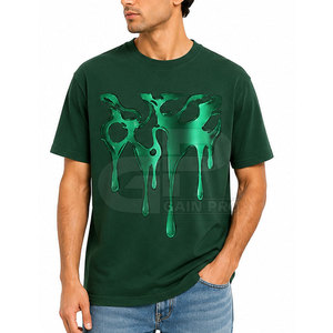 Camiseta de Algodón con Estampado Reflectante para Hombre, Estilo Urbano, Cuello Redondo, Holgada, Moda de Verano, Cómoda - Product Image 3