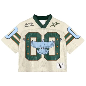 Premium Quality Cropped Oversized Boxy Fit Mesh Football Jerseys Custom Logo Print Anti-Pilling Breathable Polyester Short - Product Image 4