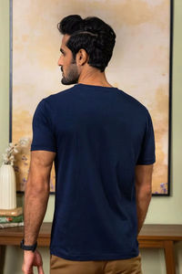 T-shirt en tissu 100% coton Supima, col rond, coupe ajustée, manches courtes, respirant, grande taille, fabrication durable en Inde par le fabricant - Product Image 4