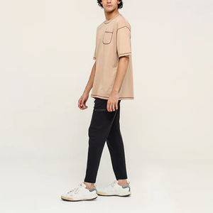 T-shirts pour hommes en coton 100% sur mesure, couleur unie, coupe ample, légers, logo personnalisé imprimé - Product Image 6