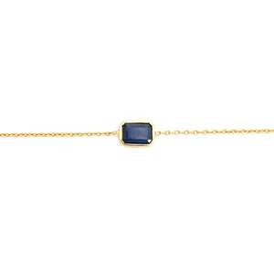 14K <b>Solid</b> <b>Gold</b> Vintage Sapphire <b>Bangle</b> Bracelet-Thanksgiving Gift - Product Image 2