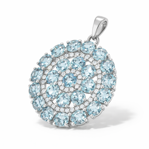 Rhaya Jewels – pendentif fleur en topaze bleue 100% naturelle pour femme, micro-insertion en argent sterling plaqué rhodium, cadeau minimaliste et raffiné - Product Image 4