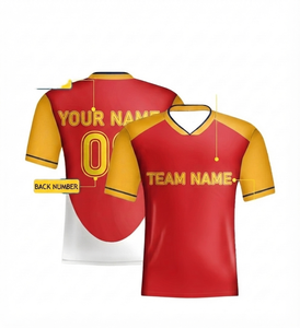 Custom Heat-Transfer Printed 100% Polyester Mesh Sports Jersey Personalized Team Uniform Breathable V-neck <b>Athletic</b> Wear - Product Image 1