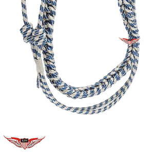 สายสะพายไหล่ถักสีเงินน้ำเงินแบบเกลียว ปลายโลหะสีเงิน - Product Image 3