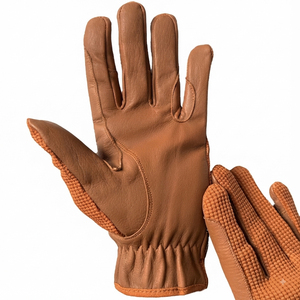 Gants d'équitation unisexes en cuir PU noir, respirants, à demi-doigts, avec fermeture auto-agrippante, pour toutes les saisons - Product Image 3