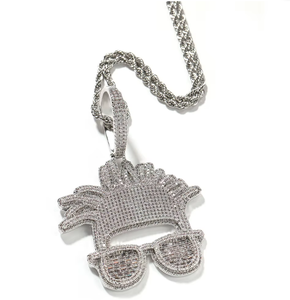 Collier chaîne en acier inoxydable plaqué or rose avec pendentif dreadlocks AAA, bijoux hip-hop pour homme, idéal pour les fêtes - Product Image 3