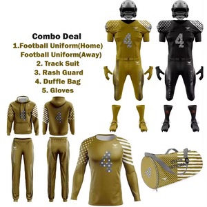 Ensemble d'uniformes de football américain respirants personnalisés en gros – Kit maillot et pantalon pour équipe sur mesure - Product Image 1