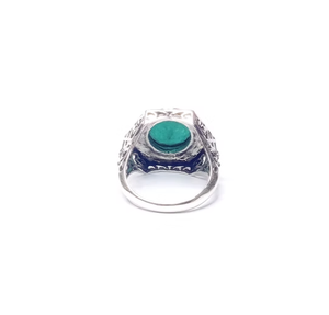 Wholesale Natural <b>Emerald</b> <b>Silver</b> <b>Ring</b> - Custom 925 Sterling <b>Silver</b> Fine Jewelry | Vintage Filigree Band - Product Image 4